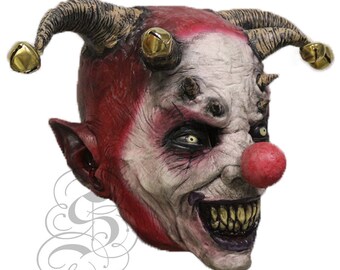 Halloween Latex Bobo Sinister Killer Clown with Green Hair Horror Party Mask