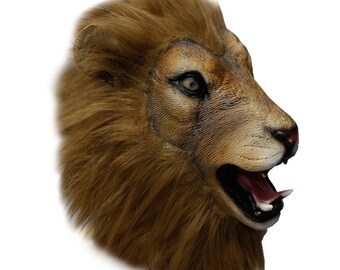 Deluxe Latex Animal Wild Cat LION for Cosplay Halloween Party Props Carnival