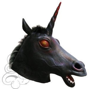 Queenshiny® Latex Unicorn Head Mask Halloween Cosplay Costume White 
