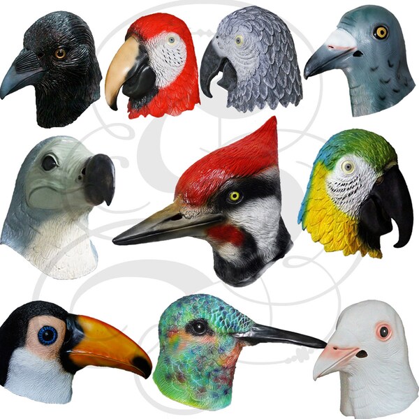 Latex Parrot Woodpecker Dodo Dove Toucan Mask for Cosplay Halloween Party Props Carnival