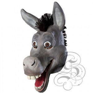 Latex Animal Cartoon Donkey Head Mask for Cosplay Halloween Party Props Carnival