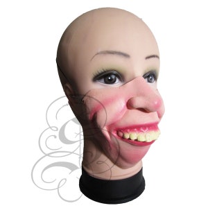 Latex Half Face Goofy Grin Face Mask for Comedy Funny Homour People Stag Hen Fancy Dress Latex image 2
