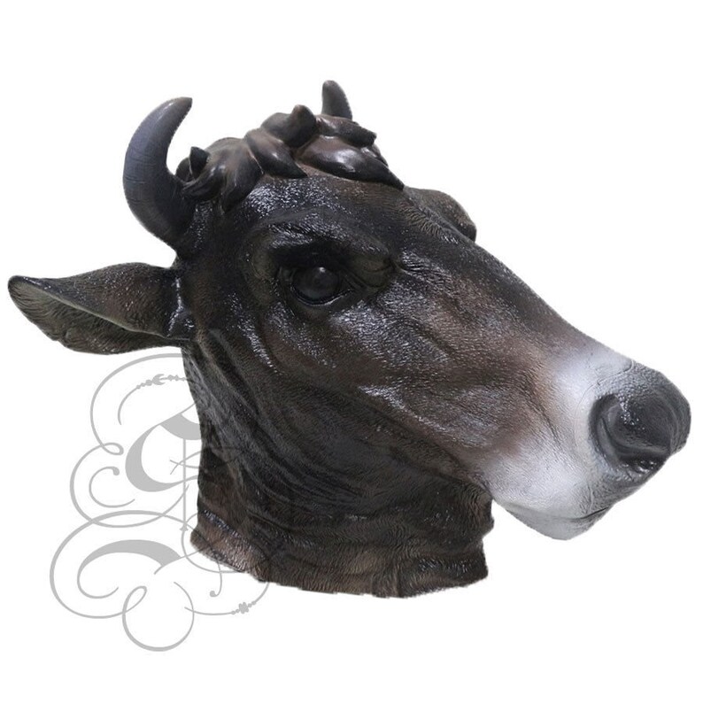 Deluxe Latex Realistic Animal Milk Cow Black Mask for Etsy