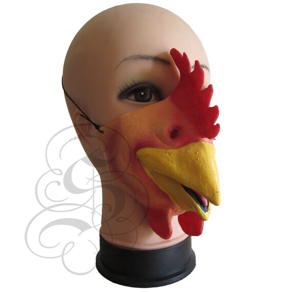 MEZZA faccia Pollo Divertente Costume Maschera Di Lattice Per Bambini /& Adulti Halloween