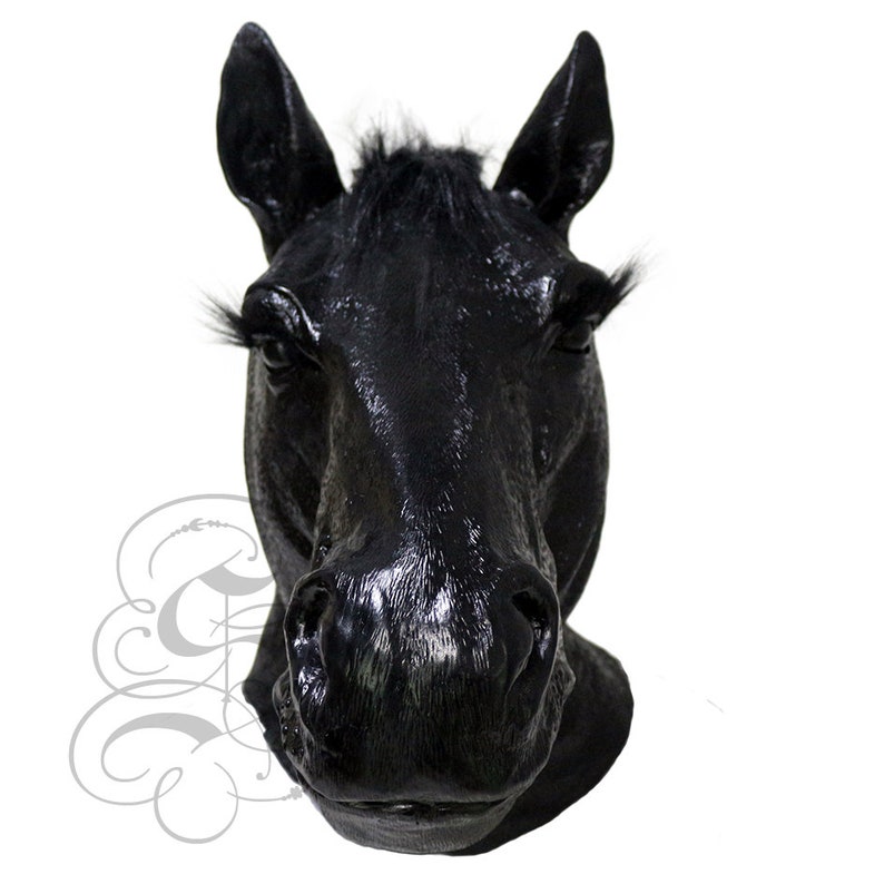 Deluxe Latex Animal Mask Realistic Black Horse for Cosplay Etsy