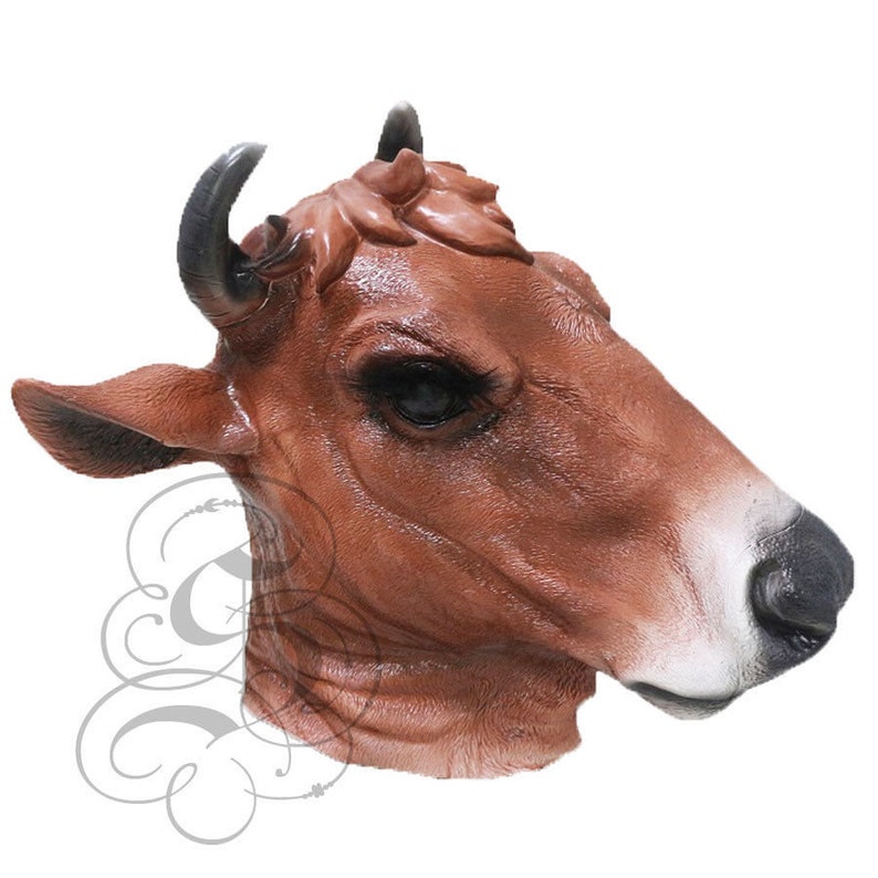 Deluxe Latex Realistic Animal Milk Cow Brown Mask for Etsy