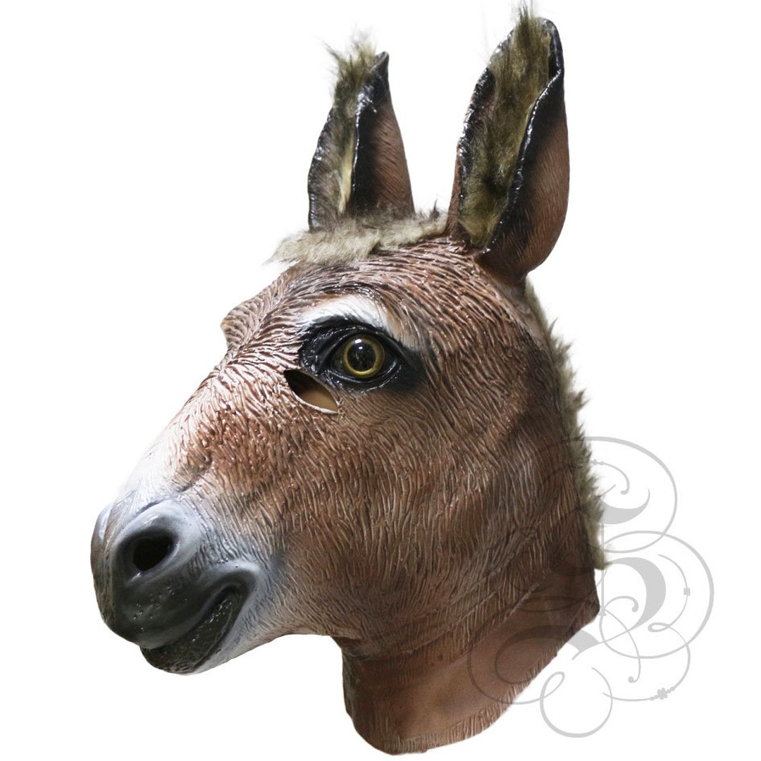 Latex Realistic Animal Donkey Head Mask for Cosplay Halloween Party ...