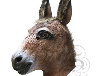 Latex Realistic Animal Donkey Head Mask for Cosplay Halloween Party Props Carnival