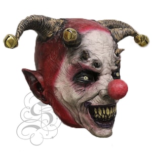 Latex Halloween Evil Jester Clown Fancy Dress Carnival Party Horror Mask