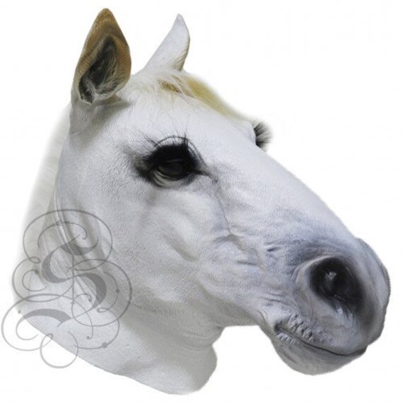 Elegantie optellen spons Deluxe Latex Animal Mask Realistisch Wit Paard voor Cosplay - Etsy Nederland