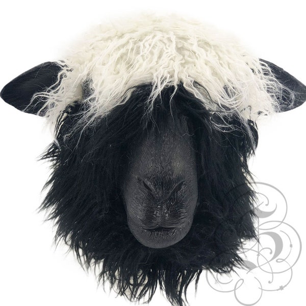 Latex Mouton réaliste avec fourrure Full Head Prop Cosplay Animal Head Party Masque