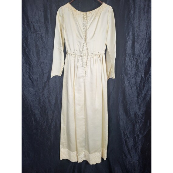 Vintage 1960s - 1970s Wedding Dress Long sleeve L… - image 6