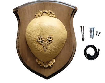 Whitetail Deer Antler Mounting Kit, Solid Wood Plaque, Includes All Mounting Hardware