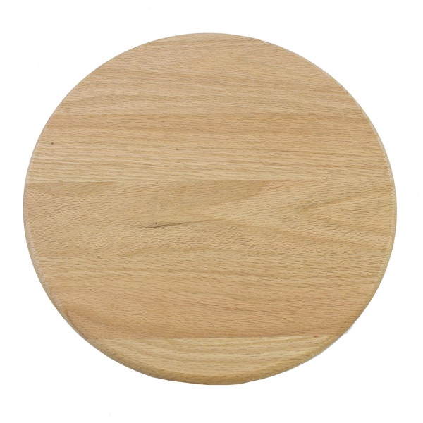 Lazy Susan 12 inch Round Solid Oak Wood with Swivel Unfinished Low Profile