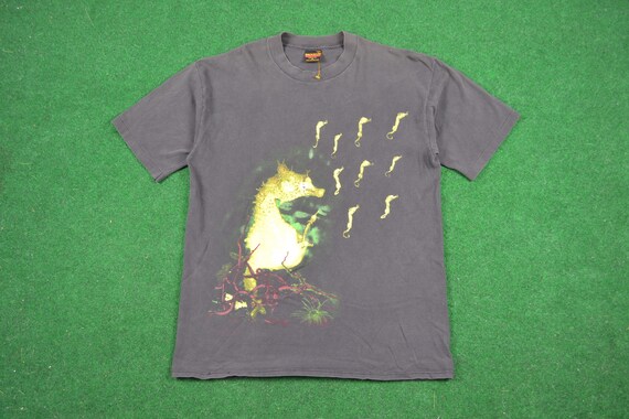 Vintage 1993 Nirvana Band Seahorse Tee Shirt Cobai