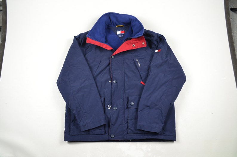 Vtg Tommy Hilfiger Jacket Sweater Parka Flag 80s 90s streetwear fashion hip hop