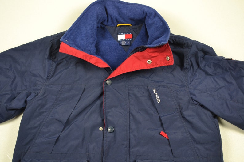 Vtg Tommy Hilfiger Jacket Sweater Parka Flag 80s 90s streetwear fashion hip hop