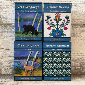 Giochi di carte in lingua Cree; Numeri e animali Cree