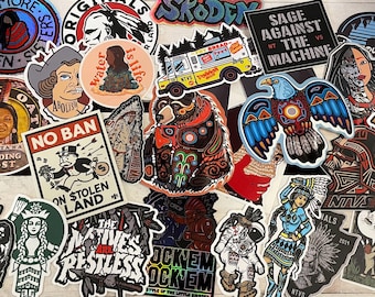 Authentische Native Made Aufkleber, Indigene Pop Art Aufkleber; Laptop-Aufkleber; die NTVS, Jackie Traverse, Sage & Oats