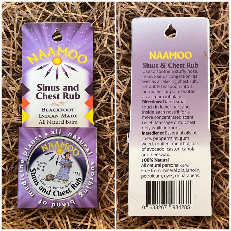 Authentic Native Made Balms for Children; Naamoo; Blackfeet Made: Red Root Sinus & Chest