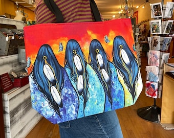 Indigenous Designed Tote Bag; Double-Sided Print; Collection #1