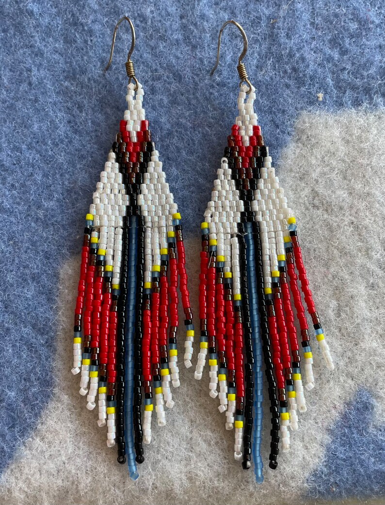 Native Made Beaded Earrings Made by Cree Descendant - Etsy