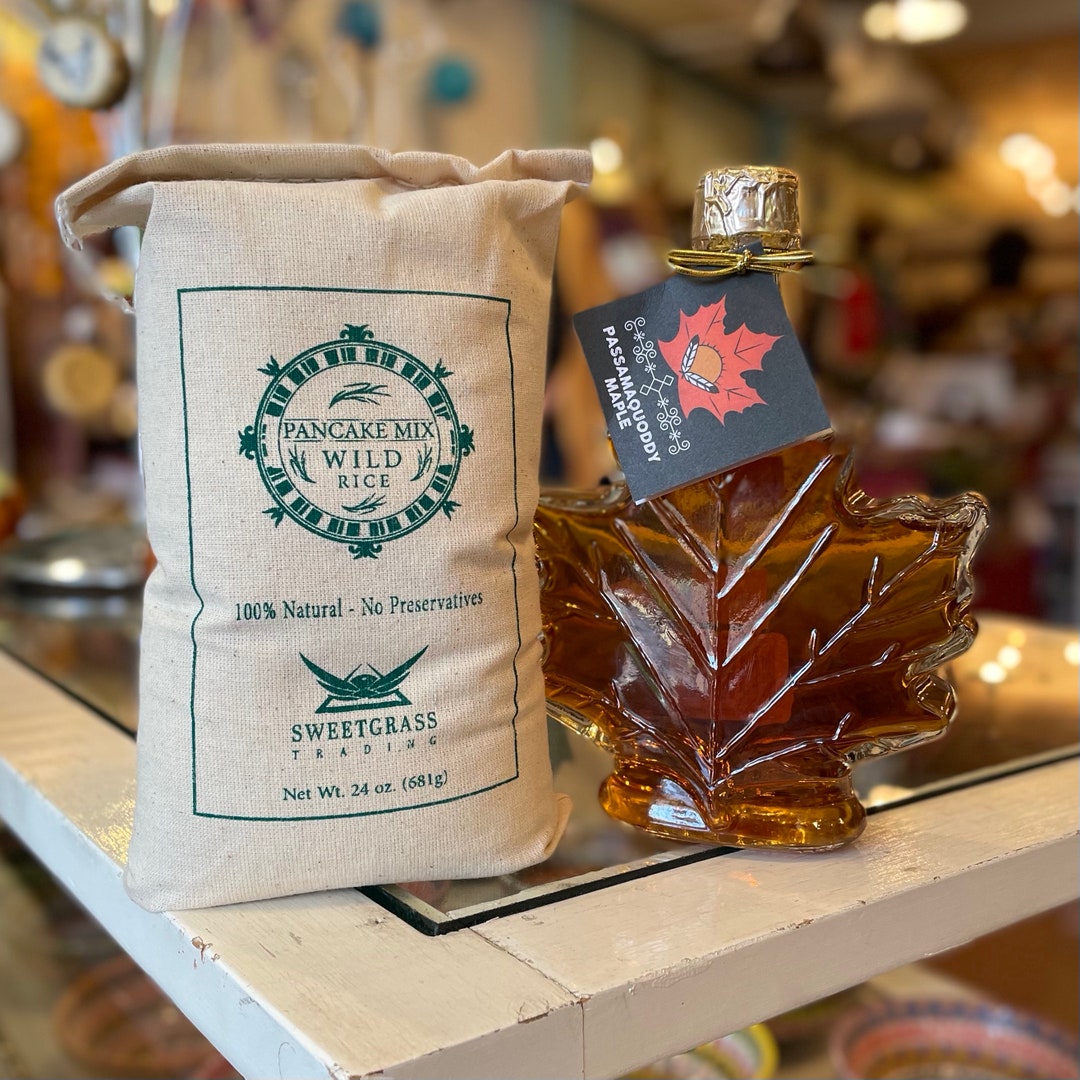 Wild Rice Pancake Mix With Passamaquoddy Maple Syrup and Montana Wild