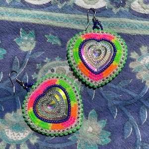 Native Made Beaded Earrings; Powwow Style