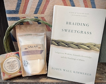 Flechten Sweetgrass Geschenk Set; Native Made Seife und Badepeeling; Geschenkset