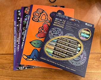 Indigenous Designed Lined Journal with Markers Set