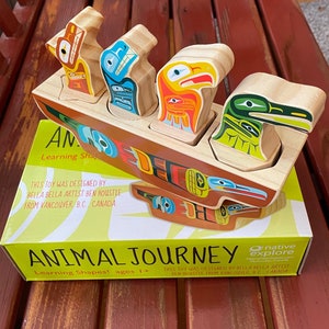 Animal Journey by Native Northwest; Learning Shapes Toy by artist Ben Houstie