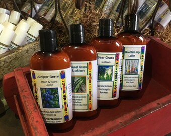 Authentic Native Made Lotion; Sage, Juniper, Beargrass & Sweetgrass