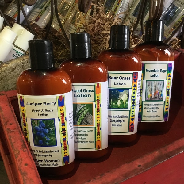 Authentic Native Made Lotion; Sage, Juniper, Beargrass & Sweetgrass