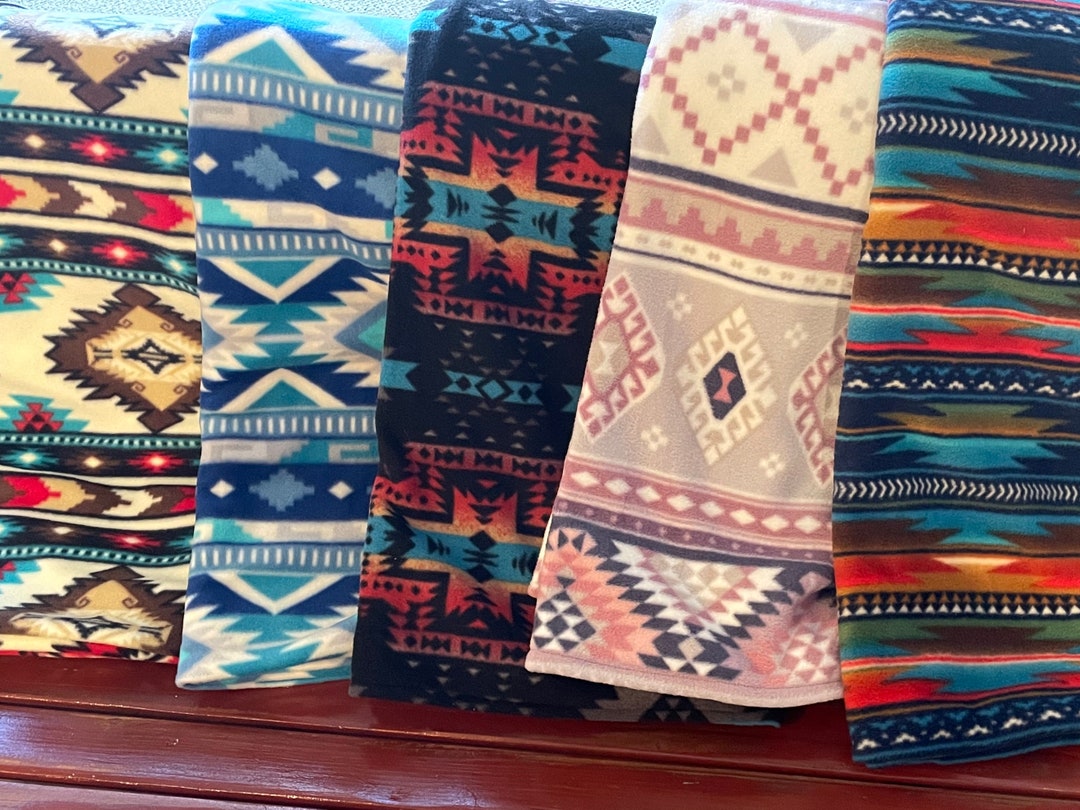 Native Print Fleece Blanket Full Size 5x6 Ft Made on the Etsy UK