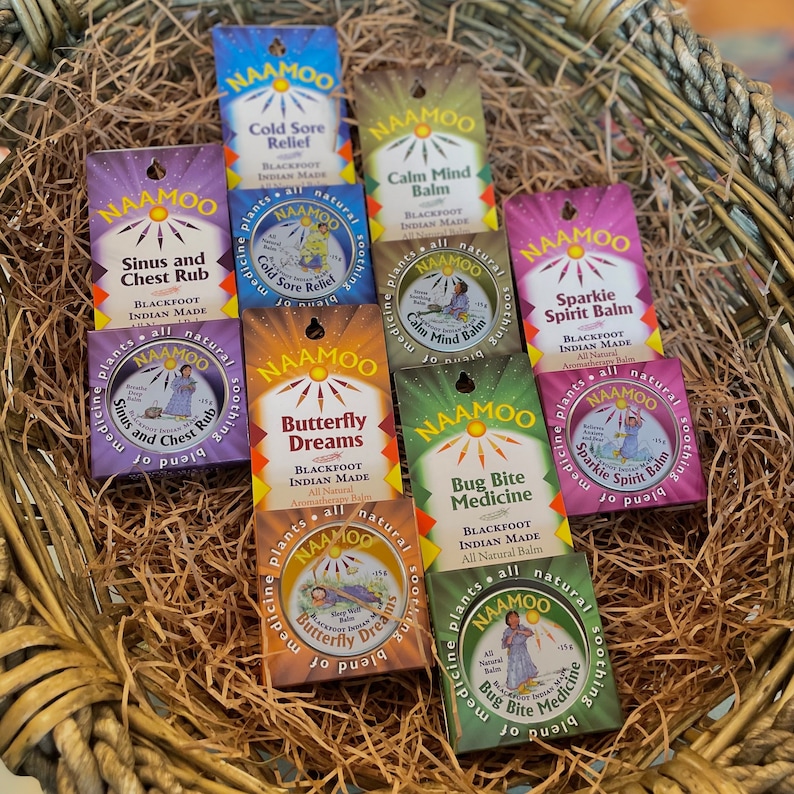 Authentic Native Made Balms for Children; Naamoo; Blackfeet Made: Red Root One of each