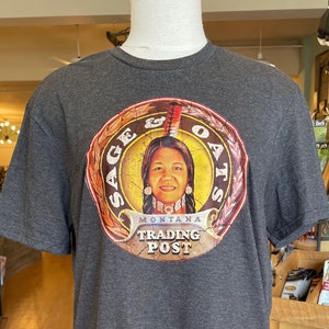 Sage & Oats Montana Trading Post Logo T-Shirt; Indigenous Pride