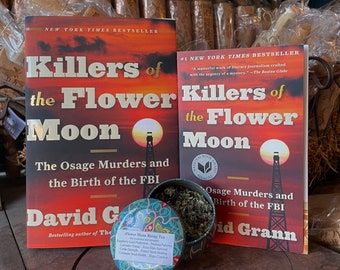 Killers of the Flower Moon Hardback or Paperback Book with Native Made Tea