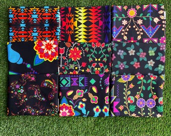 NEW DESIGNS! Native Designed Cotton Fabric by 49 Dzine; One Yard Cut to Order