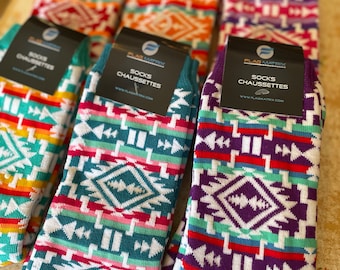 Crew Socks - Sunset Tribal Design