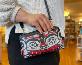 Authentic Native Designed Crossbody Phone Purse; Native Northwest