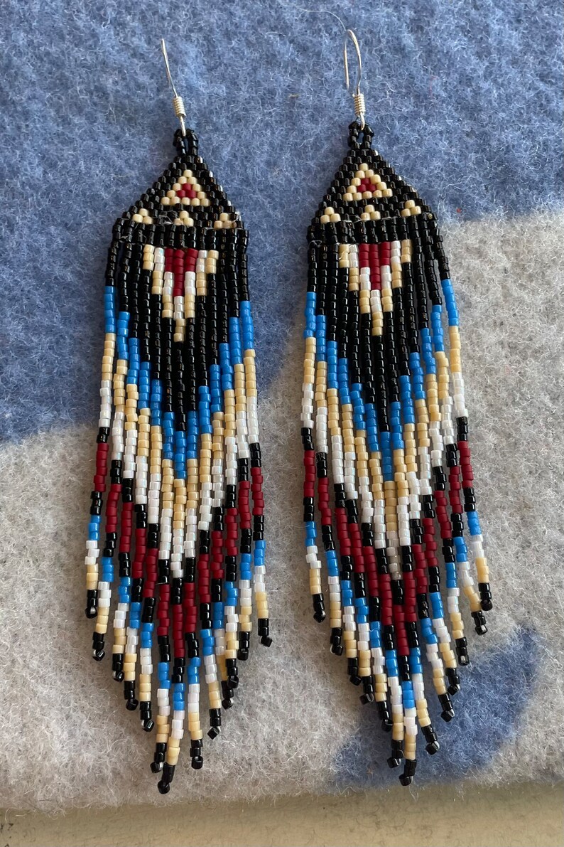 Native Made Beaded Earrings Made by Cree Descendant - Etsy