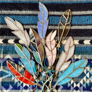 Suncatcher Feathers; Stained Glass made by Apache Descendant
