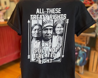 Native Made Treaty Rights Cotton Screen Print T-Shirt