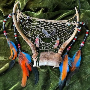 Handmade Antler Dreamcatcher by Apache and Cherokee Descendant; Authentic Native Made