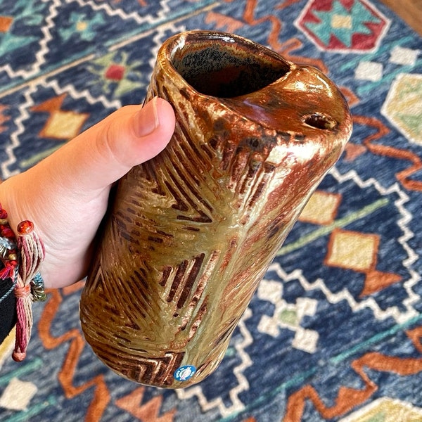 Handmade Ceramic Travel Mug; Native Made in the USA