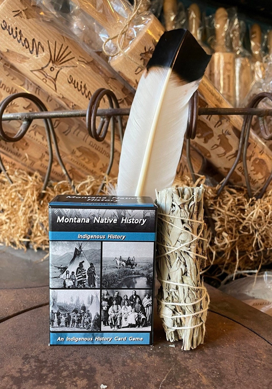Montana Native History Gift Set Sage & Native Made in Montana Card Game