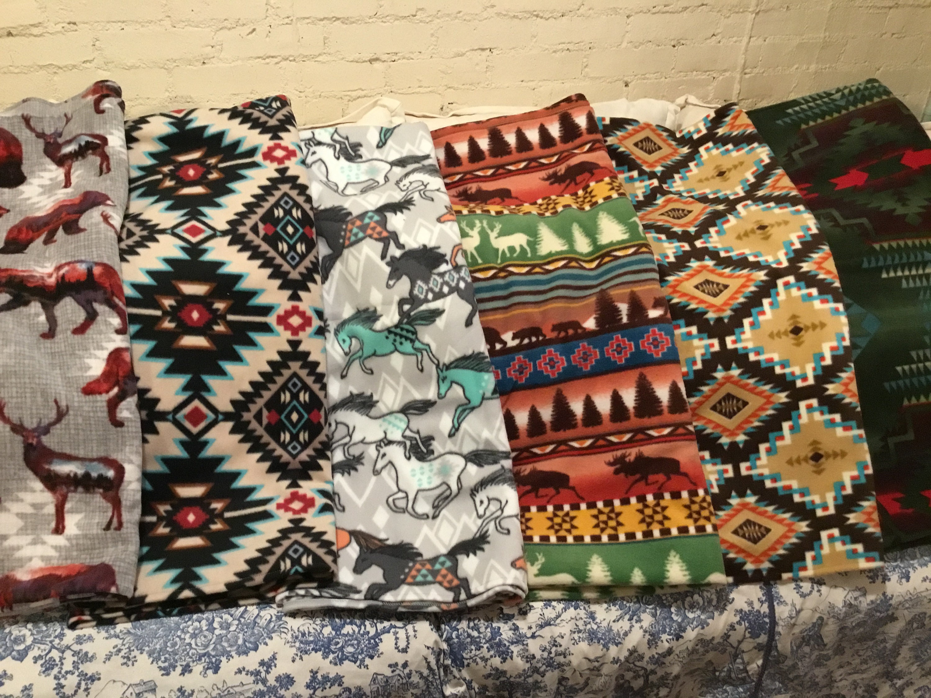 Native Print Fleece Blanket Full size 5x6 fleece Made on the Etsy