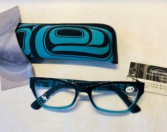 Native Northwest Tribal Design Lesebrille; Native Made