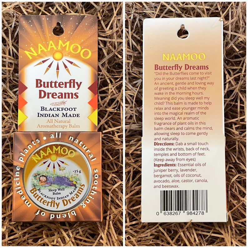 Authentic Native Made Balms for Children; Naamoo; Blackfeet Made: Red Root Butterfly Dreams