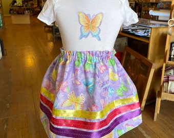 Children’s Ribbon Skirts with Matching Onesies; Size 12-18 month; Made in Montana
